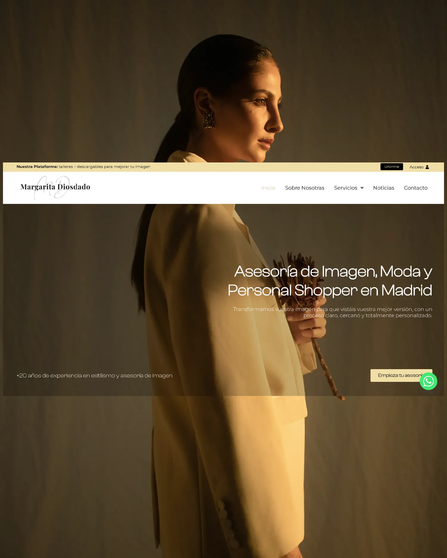 Margarita Diosdado — Rediseño web, Simbiosi Studio